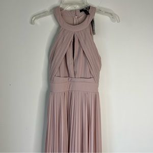 Asos TFNC Prague Style Pleated Maxi Dress in Taupe - Bridesmaid Dress